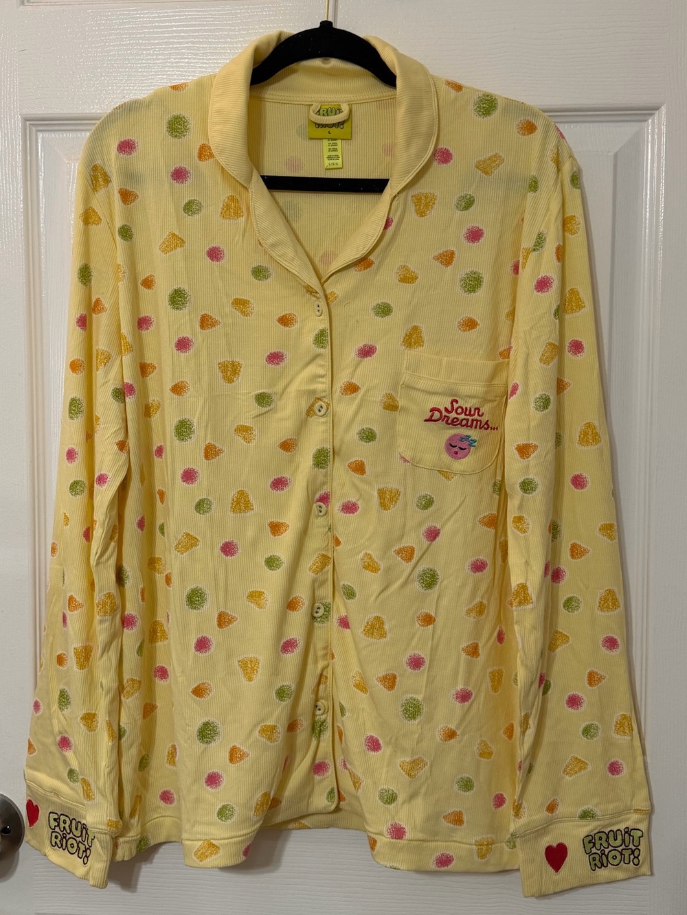 Yellow Fruit Riot Pajama Set - Citrus Treat Print - Picture 3 of 8